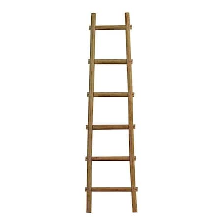 Screen Gems Screen Gems SGT087 Brown 6 ft. 6 Step Blank Rock Decorative Wooden Ladder SGT087 Brown